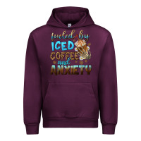 Mauve Wine fueled by iced coffee and anxiety Urban Hoodie - NancyCooperArtShop