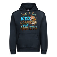 Navy fueled by iced coffee and anxiety Urban Hoodie - NancyCooperArtShop