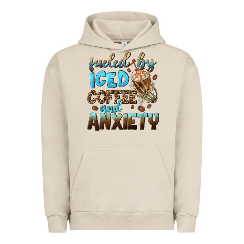 Fueled By Iced Coffee And Anxiety Urban Hoodie by NancyCooperArtShop | Teevron
