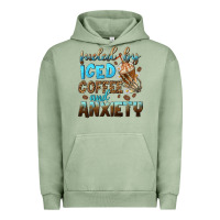 Pigment Oil Green fueled by iced coffee and anxiety Urban Hoodie - NancyCooperArtShop
