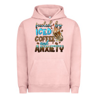 Pigment Salmon fueled by iced coffee and anxiety Urban Hoodie - NancyCooperArtShop