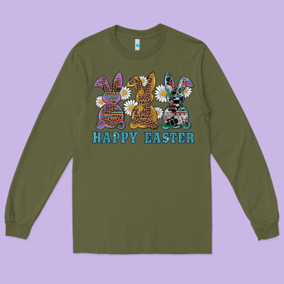 Long Sleeve Tee easter western bunnys happy easter