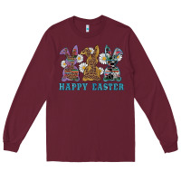 Burgundy easter western bunnys happy easter Long Sleeve Tee - RanaPortraitStore