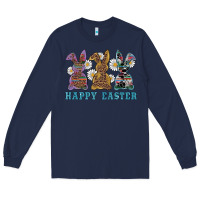 Navy easter western bunnys happy easter Long Sleeve Tee - RanaPortraitStore