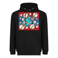 Black baseball paisley and jean pattern Heavyweight Hoodie - JahusDesignShop