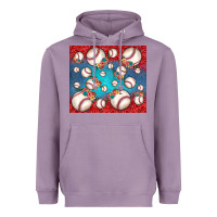 Lavender baseball paisley and jean pattern Heavyweight Hoodie - JahusDesignShop