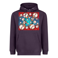 Plum baseball paisley and jean pattern Heavyweight Hoodie - JahusDesignShop