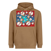 Toasted Coconut baseball paisley and jean pattern Heavyweight Hoodie - JahusDesignShop