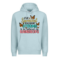Blue Mist i have survived too many storms to be bothered by raindrops malia Premium Hoodie - MaliasSmallBusiness