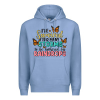 Colony Blue i have survived too many storms to be bothered by raindrops malia Premium Hoodie - MaliasSmallBusiness