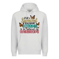 Dove Grey i have survived too many storms to be bothered by raindrops malia Premium Hoodie - MaliasSmallBusiness