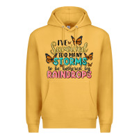 Mustard i have survived too many storms to be bothered by raindrops malia Premium Hoodie - MaliasSmallBusiness