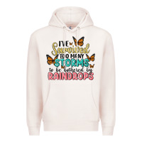 Pale Pink i have survived too many storms to be bothered by raindrops malia Premium Hoodie - MaliasSmallBusiness