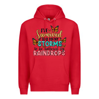 Red i have survived too many storms to be bothered by raindrops malia Premium Hoodie - MaliasSmallBusiness