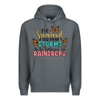 Rock i have survived too many storms to be bothered by raindrops malia Premium Hoodie - MaliasSmallBusiness