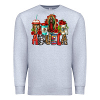 Heather Grey lady of guadalupe abuela coffee cups Premium Sweatshirt - Jasminsmagicworld