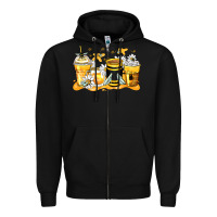 Black bumble bee coffee cups Zipper Hoodie - Zillion Design Studio