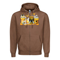Chestnut bumble bee coffee cups Zipper Hoodie - Zillion Design Studio