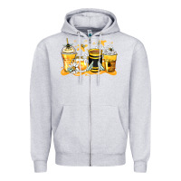 Heather Grey bumble bee coffee cups Zipper Hoodie - Zillion Design Studio