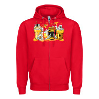 Red bumble bee coffee cups Zipper Hoodie - Zillion Design Studio