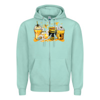 Seafoam bumble bee coffee cups Zipper Hoodie - Zillion Design Studio
