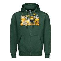 Sports Green bumble bee coffee cups Zipper Hoodie - Zillion Design Studio