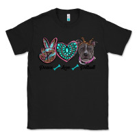 Black peace love pitbull Classic Tee - RanaPortraitStore