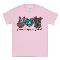 Bubblegum Pink peace love pitbull Classic Tee - RanaPortraitStore
