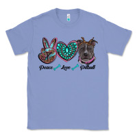 Colony Blue peace love pitbull Classic Tee - RanaPortraitStore