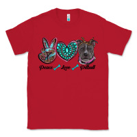 Red peace love pitbull Classic Tee - RanaPortraitStore