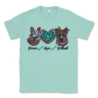 Seafoam peace love pitbull Classic Tee - RanaPortraitStore