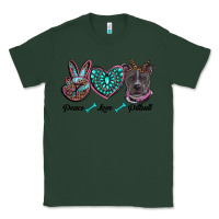 Sports Green peace love pitbull Classic Tee - RanaPortraitStore