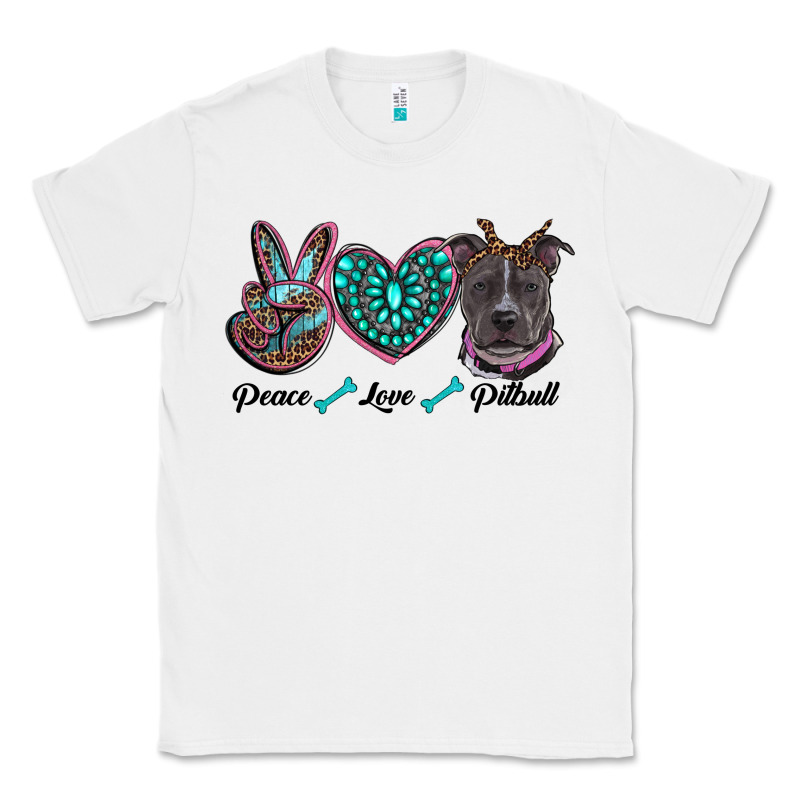 Peace Love Pitbull Classic Tee by RanaPortraitStore | Teevron