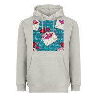 Moon Dust valentines day envelope with hearts Heavyweight Hoodie - BundleAndBundleShop
