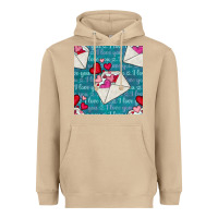 Mushroom valentines day envelope with hearts Heavyweight Hoodie - BundleAndBundleShop