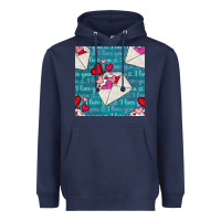 Valentines Day Envelope With Hearts Heavyweight Hoodie | Teevron