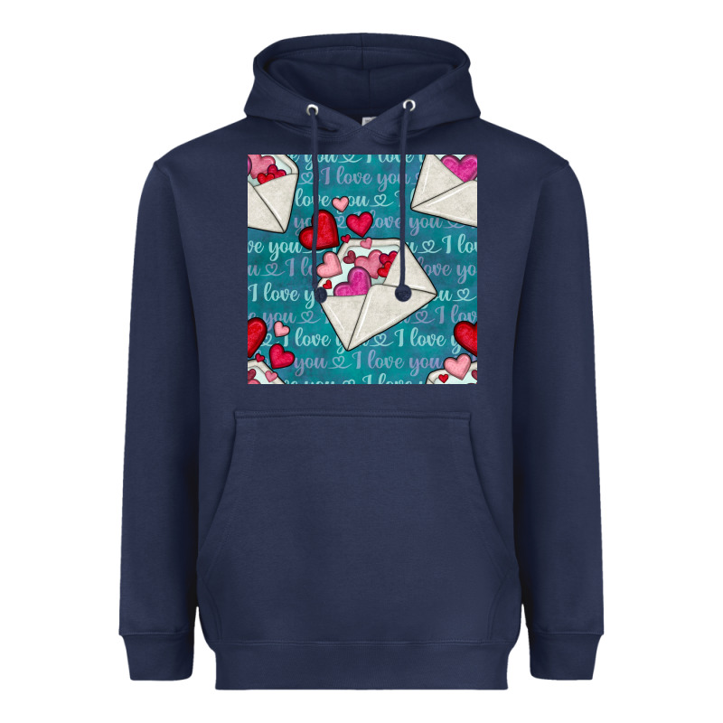 Valentines Day Envelope With Hearts Heavyweight Hoodie by BundleAndBundleShop | Teevron