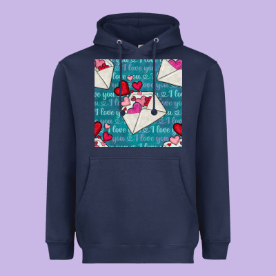 Valentines Day Envelope With Hearts Heavyweight Hoodie Designed By Bundleandbundleshop