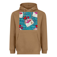 Toasted Coconut valentines day envelope with hearts Heavyweight Hoodie - BundleAndBundleShop