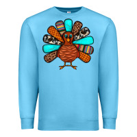 Ocean Blue Thanksgiving Turkey Premium Sweatshirt - JahusDesignShop