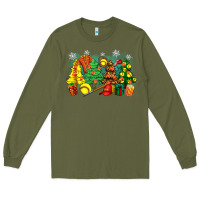 Army Green christmas trees with softball Long Sleeve Tee - Zillion Design Studio