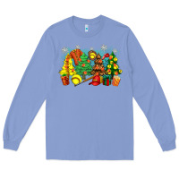 Colony Blue christmas trees with softball Long Sleeve Tee - Zillion Design Studio