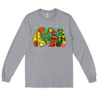 Heather Grey christmas trees with softball Long Sleeve Tee - Zillion Design Studio