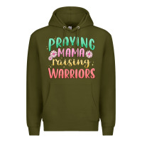 Army Green prying mama raising warriors malia Premium Hoodie - MaliasSmallBusiness