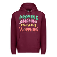 Burgundy prying mama raising warriors malia Premium Hoodie - MaliasSmallBusiness