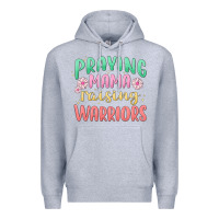 Heather Grey prying mama raising warriors malia Premium Hoodie - MaliasSmallBusiness