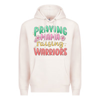 Pale Pink prying mama raising warriors malia Premium Hoodie - MaliasSmallBusiness