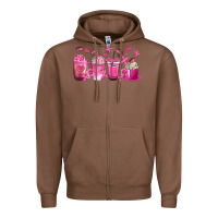 Chestnut Breast Cancer Coffee Cups Zipper Hoodie - texasbilliewilder