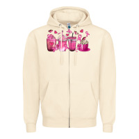 Breast Cancer Coffee Cups Zipper Hoodie | Teevron
