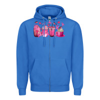 True Royal Breast Cancer Coffee Cups Zipper Hoodie - texasbilliewilder